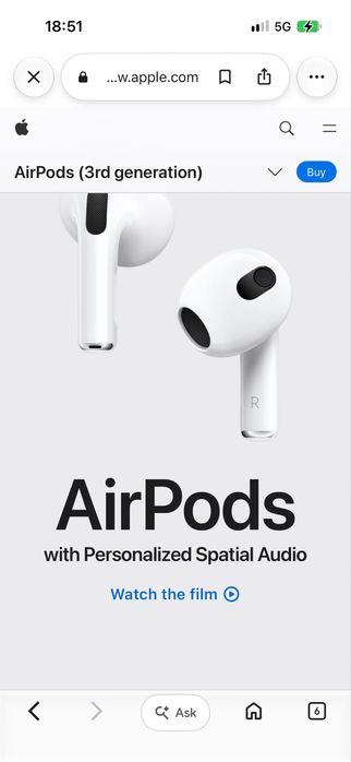 AirPods 3 почти чисто нови