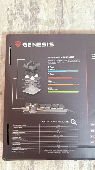 Геймъркса клавиатура GENESIS RHOD 420 RGB NKG-1234