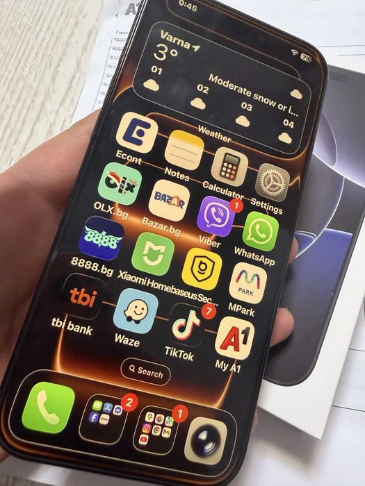 iPhone 16 Pro Max Black titanium , в гаранция до 09.12.2026,94% batt