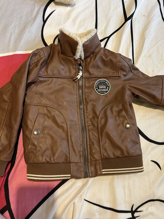 Geacă îmblanită de piele pentru copiii