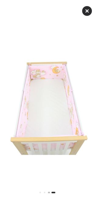 Lenjerie de patut bebe ursulet roz