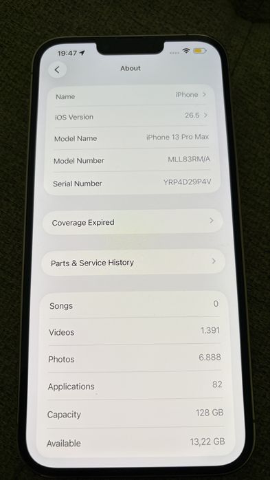 Vând iPhone 13 Pro Max – 128 GB – Gold