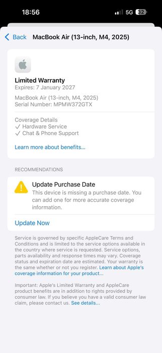 НОВ MacBook Air 13" M4 чип 16/256 GB 2025 Запечатан, гаранция 2027г.