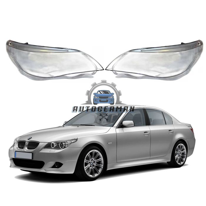 Капаци фарове BMW 5 E60 E61 Facelift dynamic drive стъкло фар крушки БМВ 5 Серия Е60 Фейслифт с вежди xenon