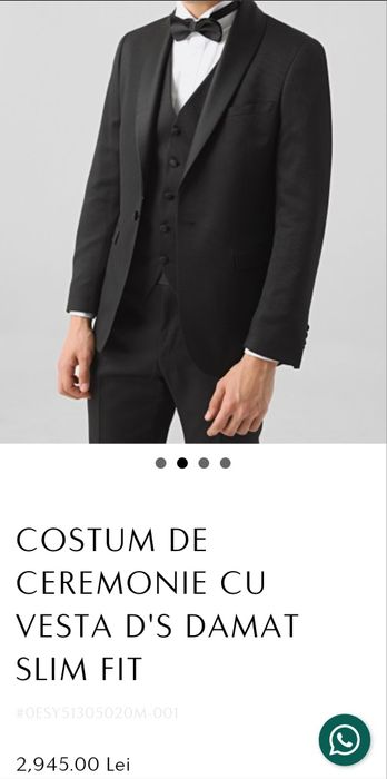 Costum barbati negru Damat Ceremony