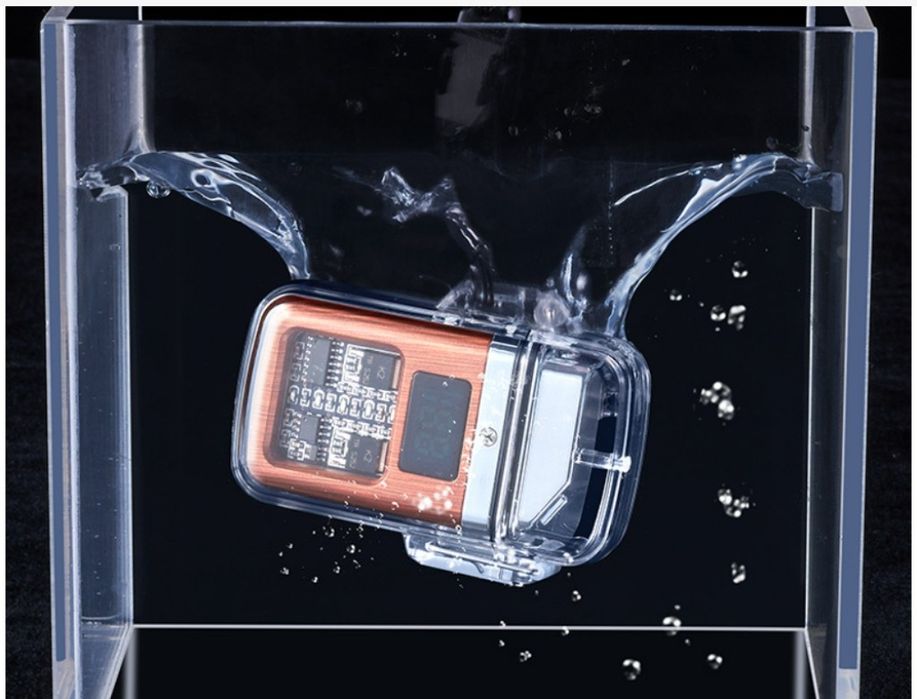 Елегантна прозрачна ветроустойчива запалка с LED светлинки