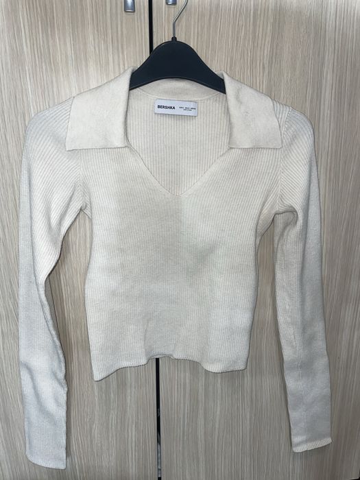Бяла блуза от бершка