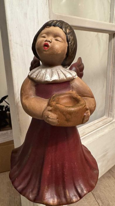 Голям винтидж керамичен ангел 21см/ 14см– Германия, номер.