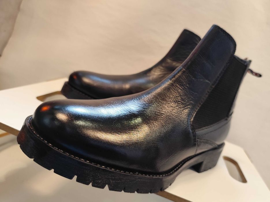 Ghete chelsea 44 premium Daniel Hechter piele naturala moale negru