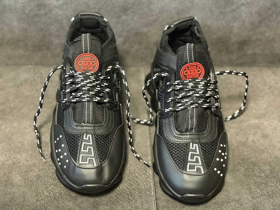 Adidasi Versace CHAIN - White / Black - toate marimile - Verificare