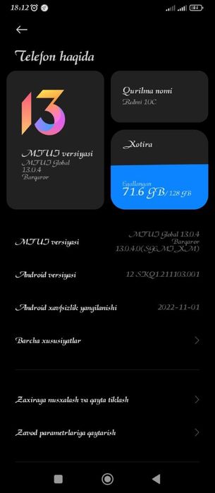 Redmi 1oc kafolati bilan