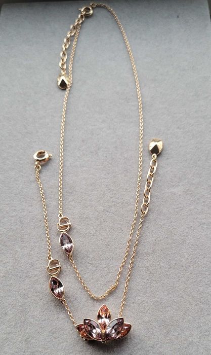 Colier și brățară  Christian Dior, cristale florale roz