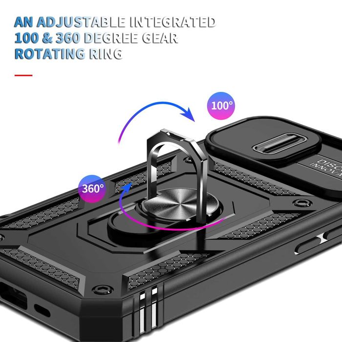 Husa Telefon iPhone 14 cu protectie camera si suport