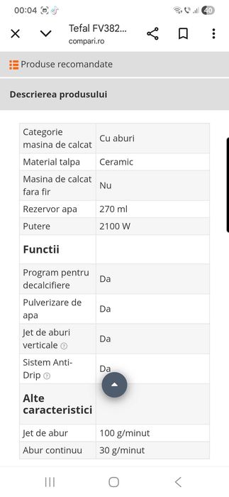 Fier de calcat Tefal 2100W
