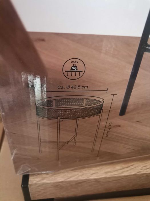 Стилна ратанова помощна маса  40/52см