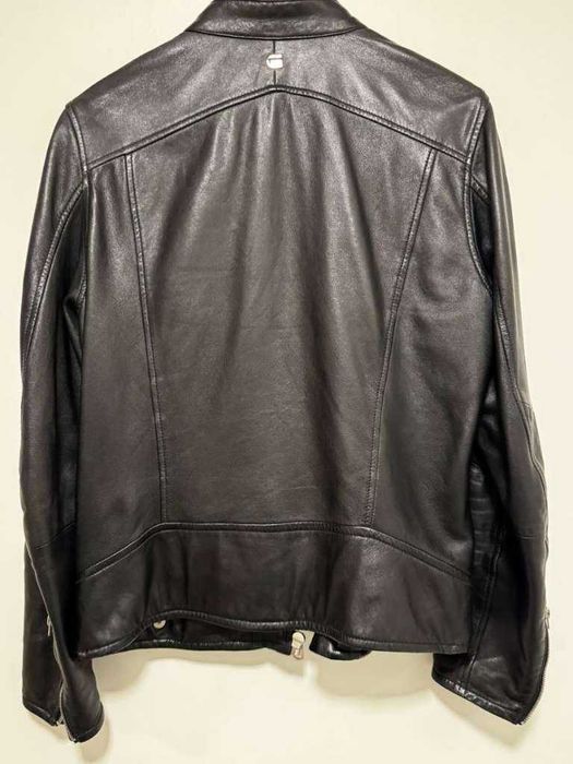 Черно кожено яке G-Star RAW размер М