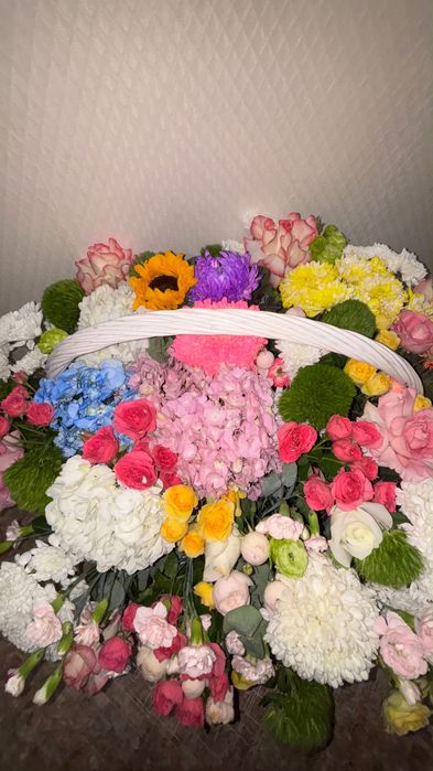 Букет, цветы в корзине