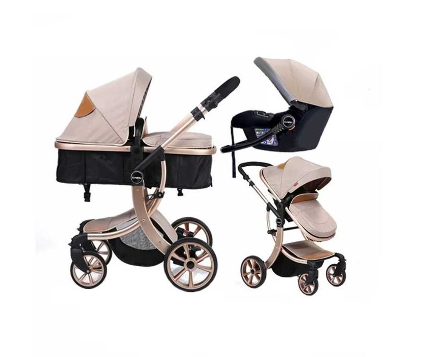 Carucior de copii 3 in 1 Visoli Gold