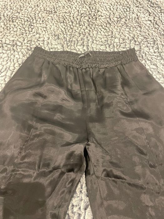 Vand pantalon baggy,vara satin de viscoza,negri,Zara,XL,elastic talie