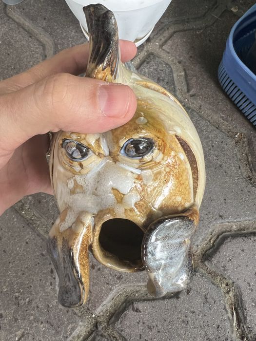 Рыба подсвечник, керамика, глазурь