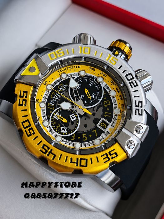 INVICTA Foxhound Yellow/Silver 57 mm, Инвикта нов мъжки часовник