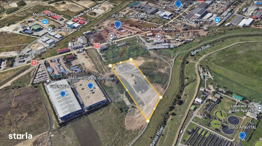 Teren Intravilan 1.2Ha de Vânzare, PUZ Aprobat - ZONA INDUSTRIALA IAȘI