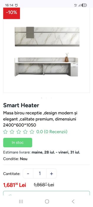 Masa birou recepție