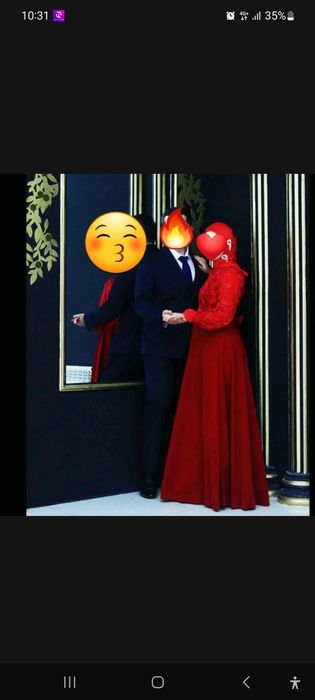 Oqshom libosi, vecherni ko'ylak qizil