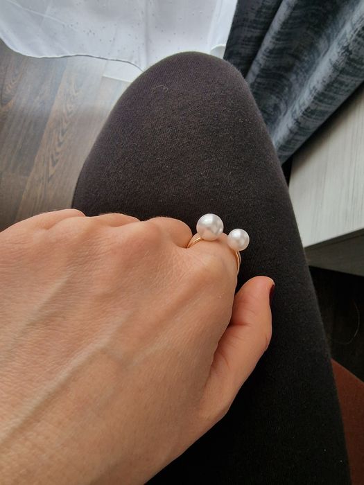 Inel cu perle din otel inoxidabil - nou