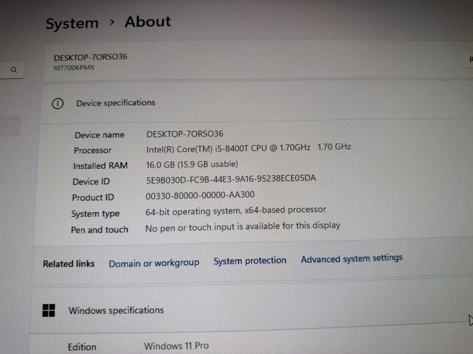 Mini Pc Lenovo ThinkCentre M720q i5 16 gb 240gb