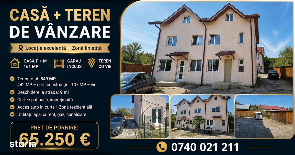 Casa  P+E+M 132mp + Teren 125 m² - Schiau - Arges
