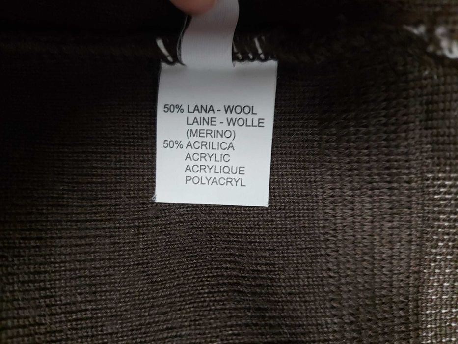 Cardigan lung, Lina Casadio, lână Merino, mărimea XXL, maro