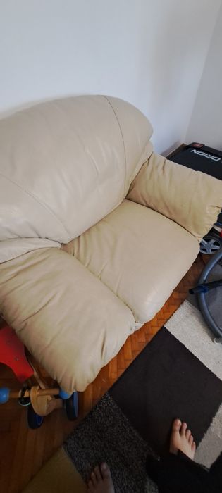 Canapea/2fotolii piele naturala MOBEXPERT extensibila