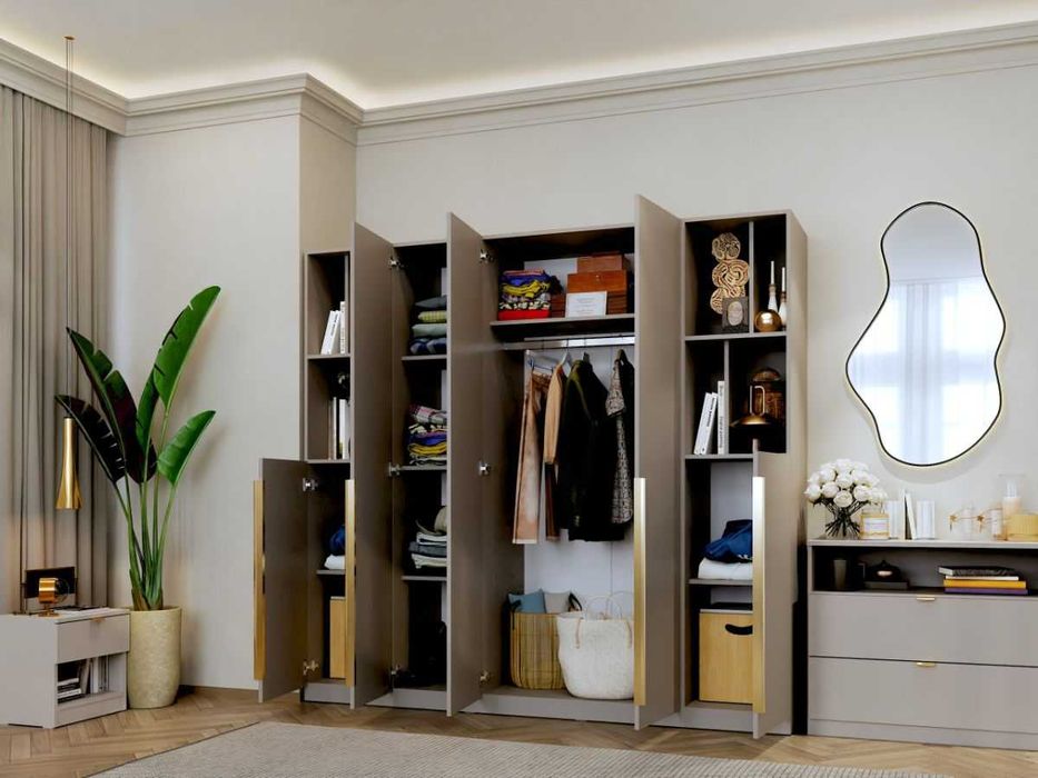 Dulap dormitor haine Bej/casmir 205 cm Auris C1 - Transport Gratuit