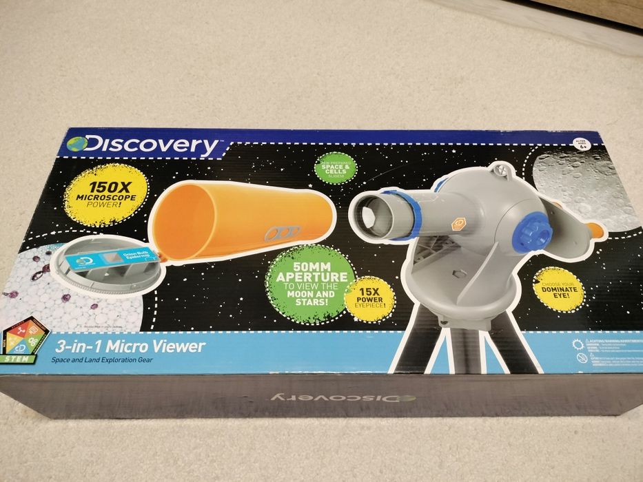 Telescop si microscop pentru copii DISCOVERY ADVENTURES 2 in 1