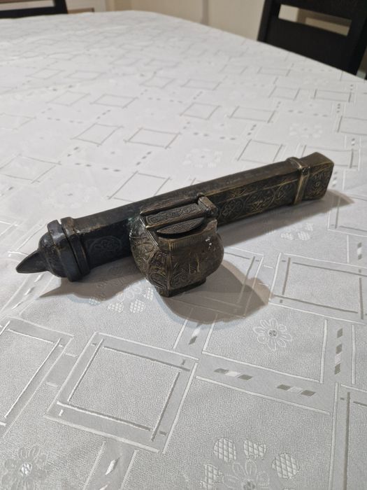 Уникален огромен антикварен османски дивид мастилница