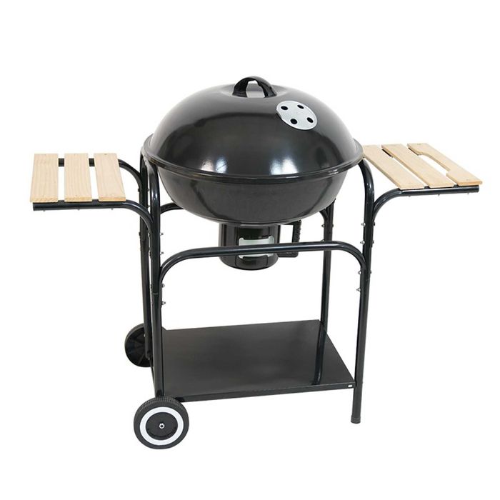 Голямо дворно барбекю 45 см. диаметър с две маси и колелца