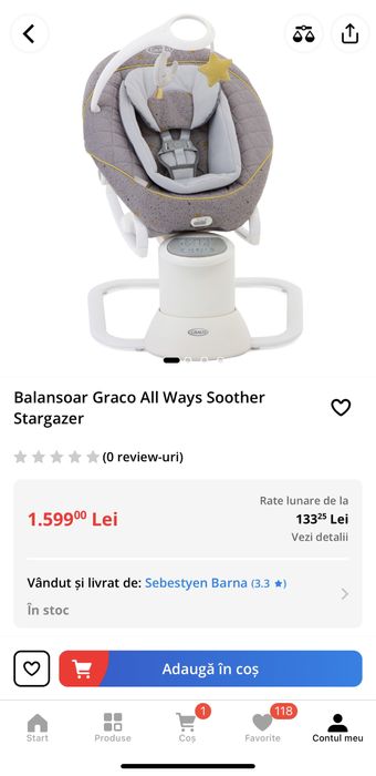 Balansoar Graco All Ways Soother Stargazer