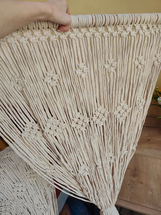 Бохо Макраме Завеса Ръчно Изработена Нова