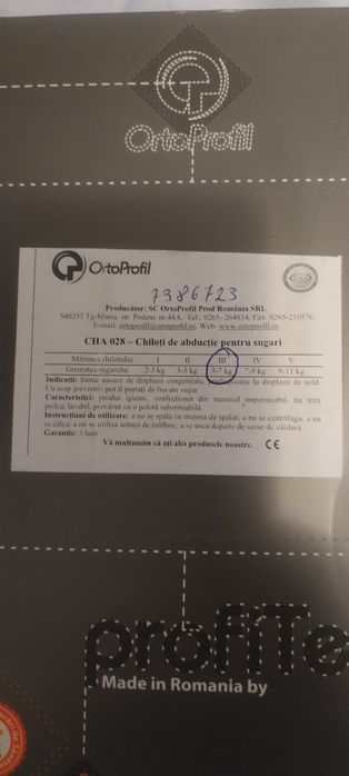 Chilot abducție pentru copii cu displazie de sold mărimea 3