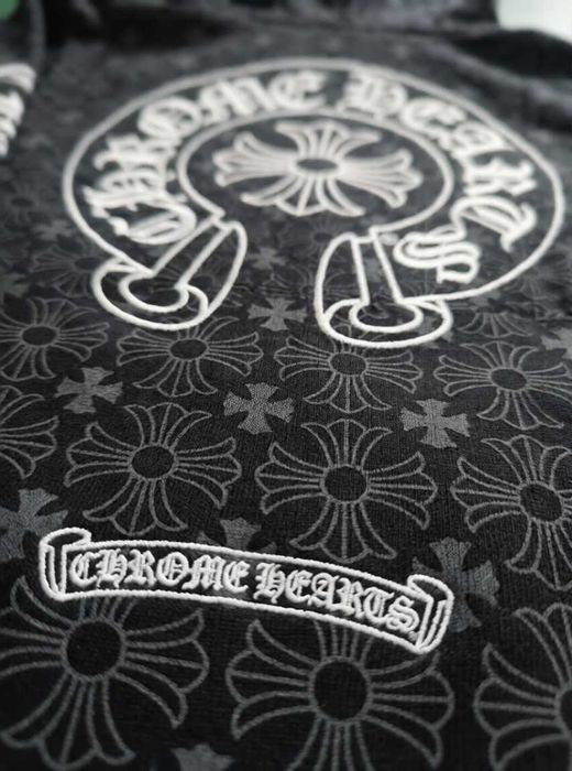 Chrome Hearts Zip Up Hoodie - горница - сива