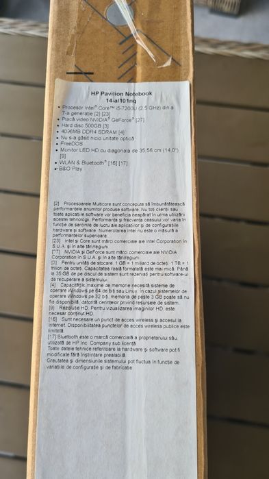 Laptop HP Pavilion 14-al101nq defect.