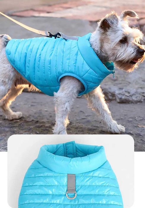 Кучешки дрешки яке за куче елек ватиран за куче кучешка блуза синьо