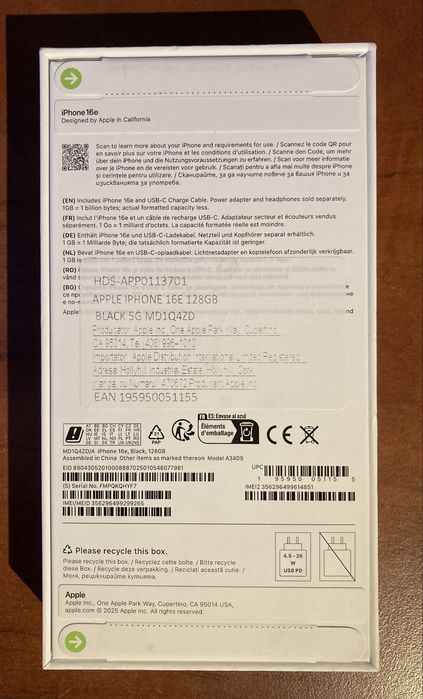 Vand iPhone 16e NOU Sigilat