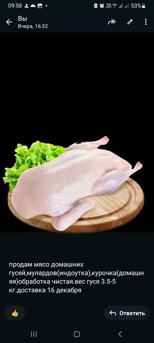 Продам мясо гуся