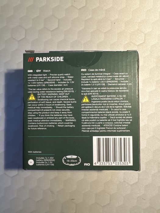 Vând ceas Parkside Fan Edition cu lanternă LED, model PWSL1B2