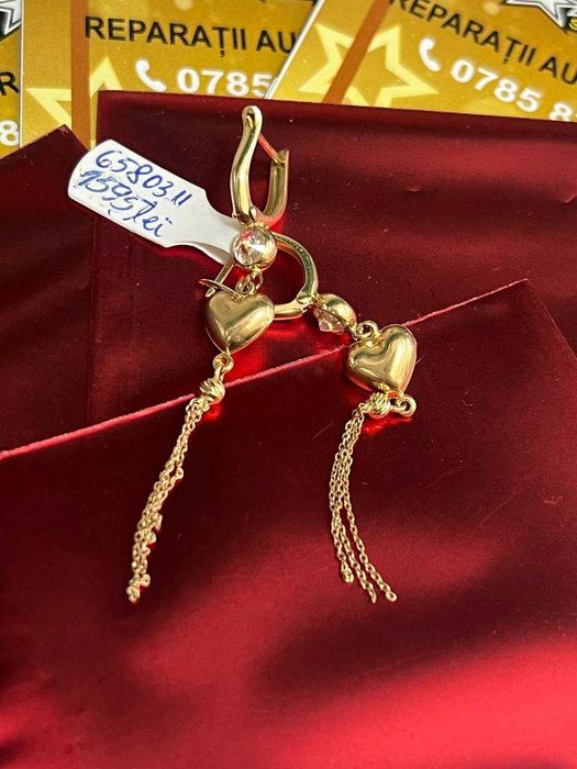 Cercei aur cu inimi 3.19gr 14k (cdc) StarAmanet