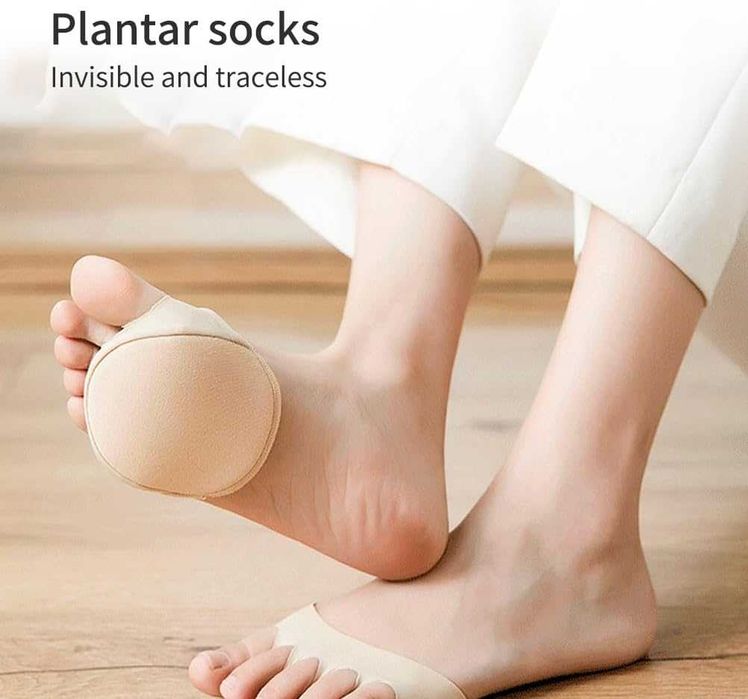 Set 2 perechi Pernite metatarsiene cu separator de degete unisex bej