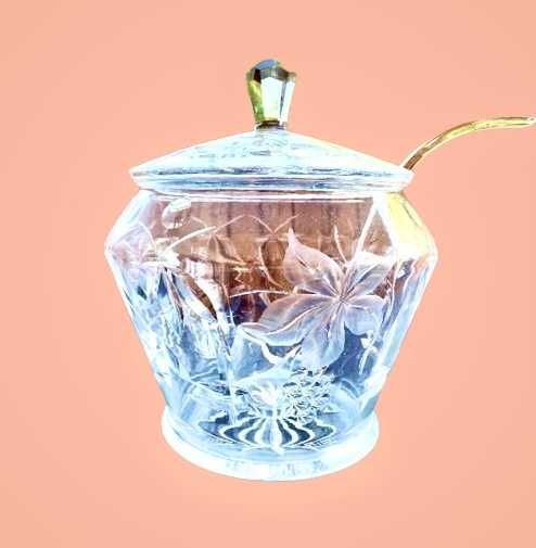 Нов Масивен Голям Кристален съд и Комплект Кристални чаши за Боле/Пунш