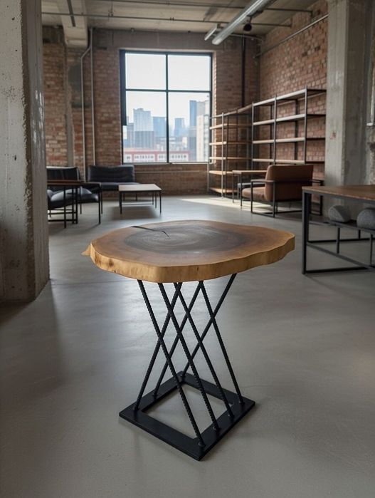 Дизайнерска холна маса от масив и епоксидна смола